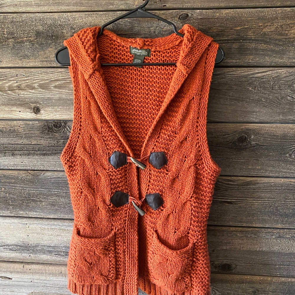 Eddie Bauer Orange sweater vest